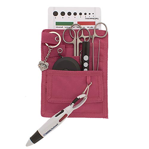 4 Pockets Nurse Organizer Pouch, Stainless Steel + Black Tools Medical Instrument Organizer w