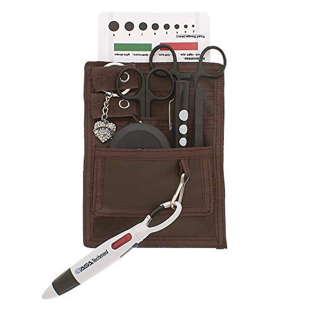 4 Pockets Nurse Organizer Pouch w/Tactical Black Tools Medical Instrument Organizer with