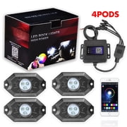 4 Pod RGB LED Rock Light Bluetooth Underglow Lamp for CAN AM POLARIS RZR ATV UTV 4WD