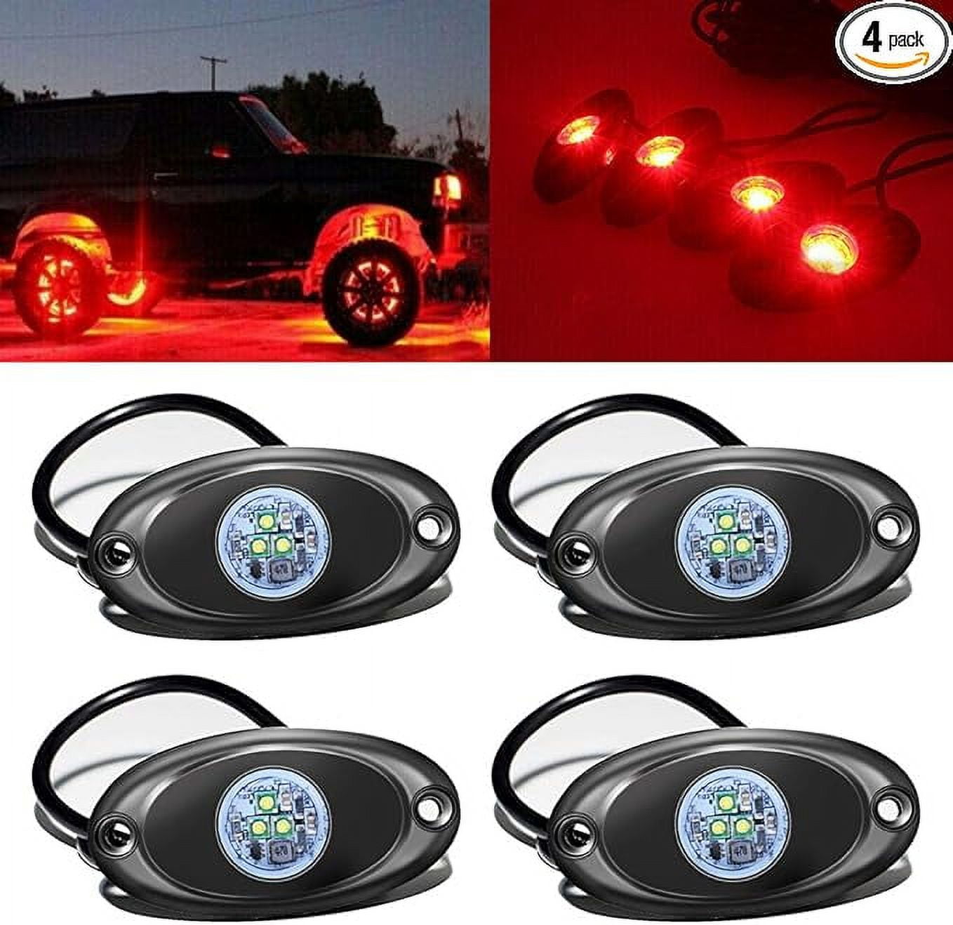 4 Pods LED Rock Light for Jeep ATV SUV Offroad Car Truck Boat Underbody