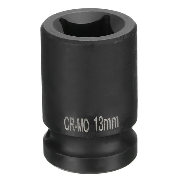 Uxcell 4 Point Square Socket 1/2" Drive 13mm Metric CR-MO Square Impact Wheel Socket