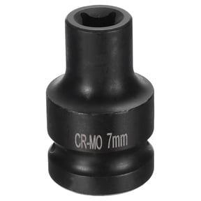 4 Point Square Socket 1/2" Drive 7mm Metric CR-MO Square Impact Wheel Socket