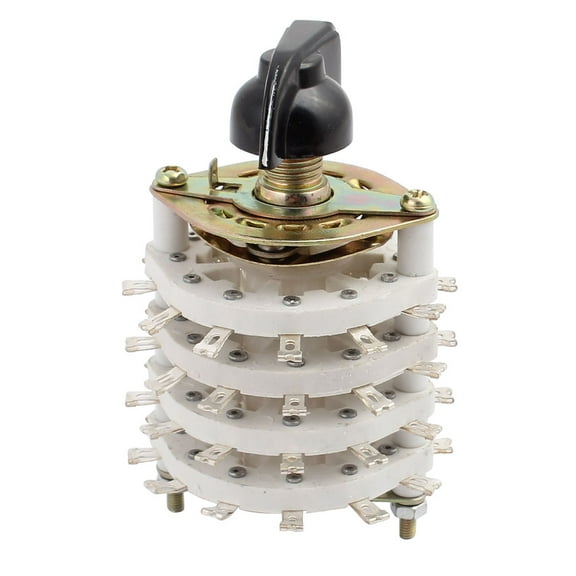 4 Pole 11 Position Four Decks Band Channel Rotary Switch Selector with Cap