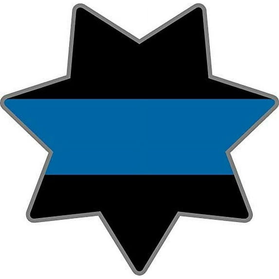 4" Police Shield (x2) Star Thin Blue Line Police Officer Sheriff Dept 3M Reflective sticker