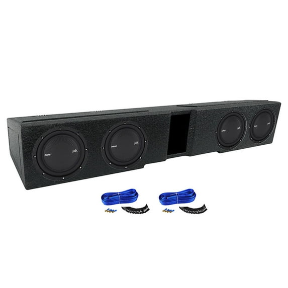 (4) Polk Audio 8" Subs+Box For 2009-2020 FORD F150 SUPER CREW+2017-2020 F250/350