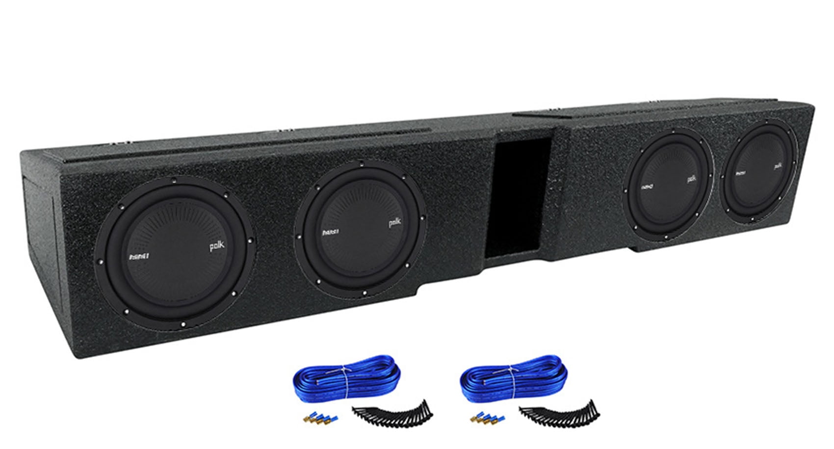 (4) Polk Audio 8" Subwoofers+Sub Box Enclosure For 2007 CURRENT GM