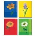 thumbnail image 1 of 4 Popular Colorful Abstract Lavender Daisy Calla Lily Set; Four 8x10 Poster Prints. Red/Blue/Green/Yellow, 1 of 1