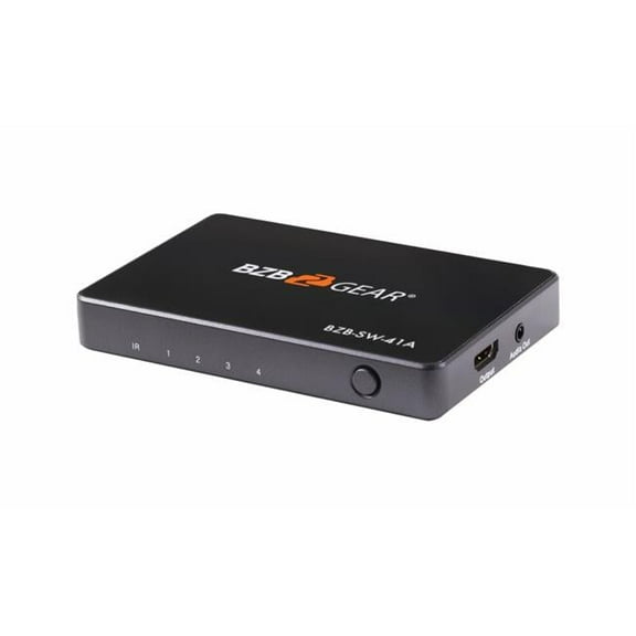4-Port 4K 18Gbps 60Hz HDMI 2.0 Switcher with IR Remote Control, Gray