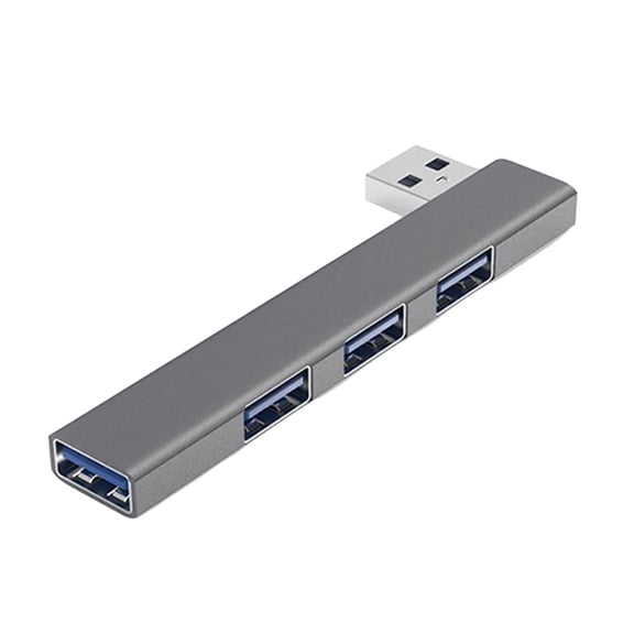 4-Port Aluminum Hub Space-Saving Right Angled Design Enhanced Heat Dissipation & Plug-Play Functionality