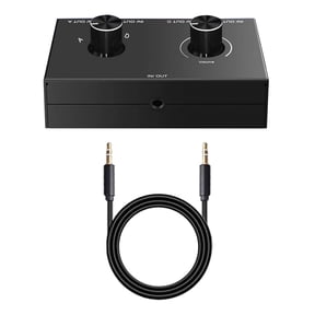 4 Port Audio Switch Switcher Rotary Switch, Super Mini Size for Desktop and Office Use