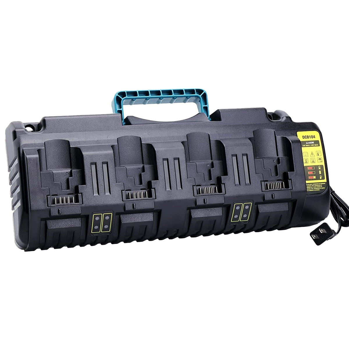 4-Port DCB104 Rapid Charger for DeWalt 20V Battery DCB3244 DCB206 DCB204  DCB203 DCB606 12/20-Volt Max Cordless Tool Battery Packs