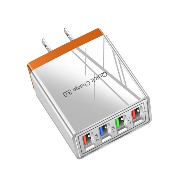 4-Port Fast Charger QC3.0 USB Wall Hub with Foldable Plug, 3.1A Power Adapter for Multiple Devices, LED Indicator US Plug