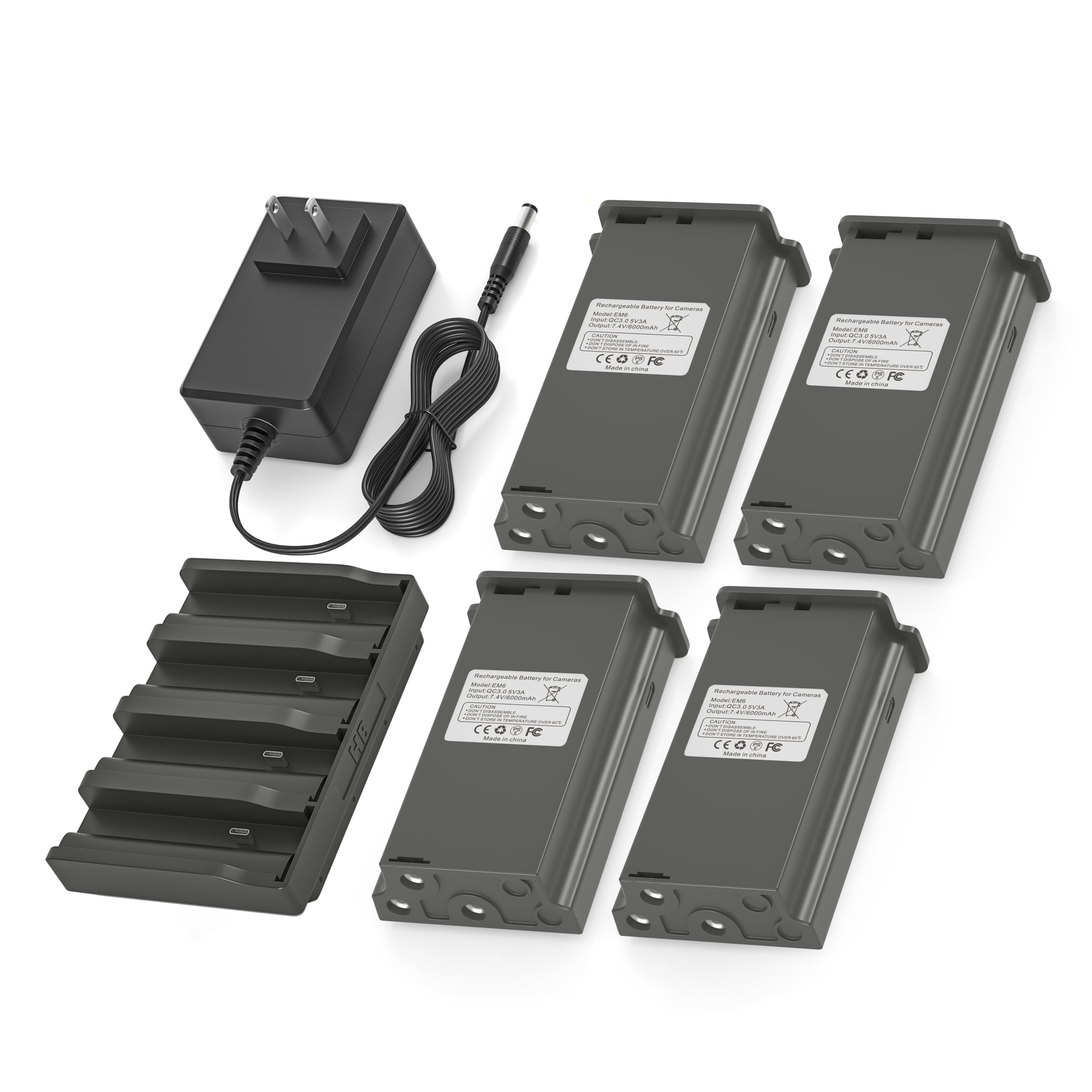 4-Port Fast Charging Station and 4 Pack Battery, Replacement TACTACAM Reveal Lithium Cartridge Charger, fit for Ultra, X, Pro 3.0, Gen 2.0 & 3.0 Cellular Trail Camera, Include 12V 5A Wall Charger