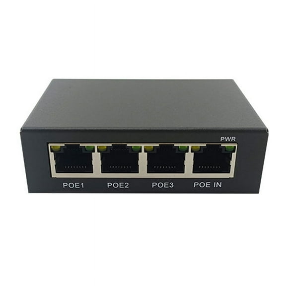 4 Port Gigabit POE Extender 100/1000M Network Switch Extender IEEE802.3Af/At Plug&Play for PoE Switch NVR IP Camera AP