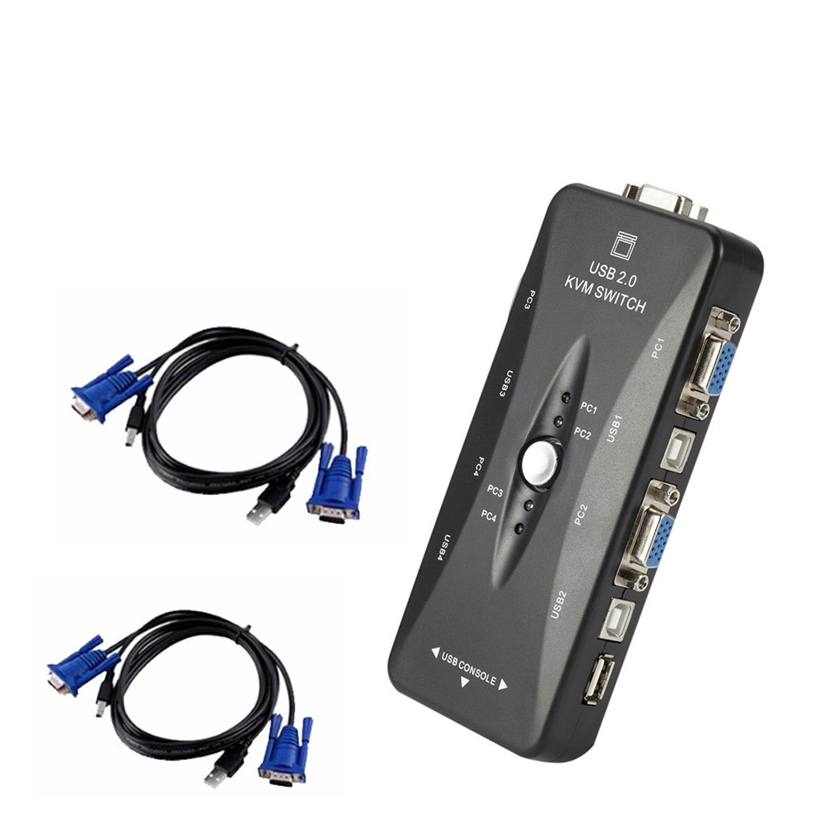 4 Port Kvm Switch USB 2.0 VGA Splitter Printer Mouse Keyboard Pendrive Share Switcher 1920*1440 VGA Switch Box Adapter