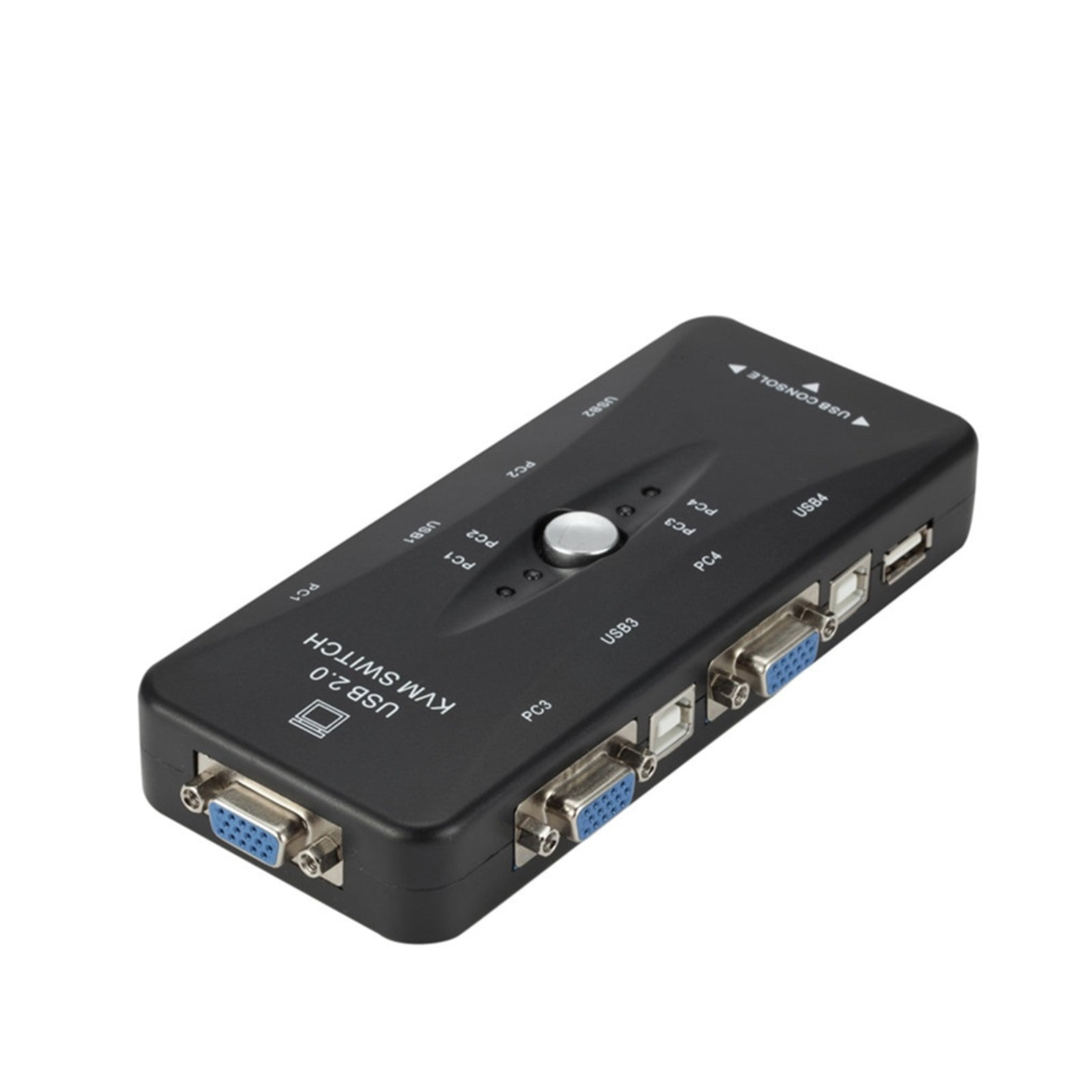 4 Port Kvm Switch USB 2.0 VGA Splitter Printer Mouse Keyboard Pendrive Share Switcher 1920*1440 VGA Switch Box Adapter ,Effortless Switching