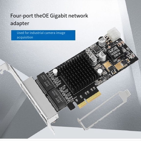 4 Port PCIE POE Network Card 10/100/1000M Gigabit Industrial Ethernet Converter PCI-E 1x Adapter Intel350 Chip