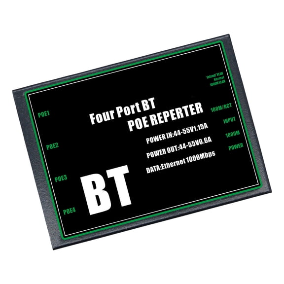 4 Port POE Power Injector 350M Ranges For Security Cameras And Company Networking