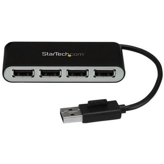 4 Port Portable USB 2.0 Hub w/ Built-in Cable - 4 Port USB Hub