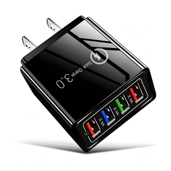 66W 4-Port USB Charging Hub with 5.1A Total Output, Multi-Device ...