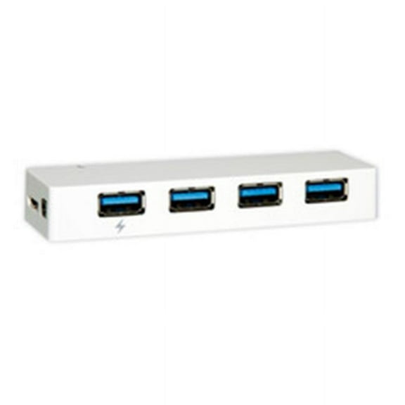 4 Port Self Powered USB 3.0 Super Speed Desktop Hub, White
