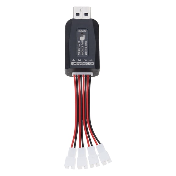 4-Port Smart chargers for Lipos 3.7V/LiHv 3.8V Batteries with Auto-Detect & duals LED Indicators
