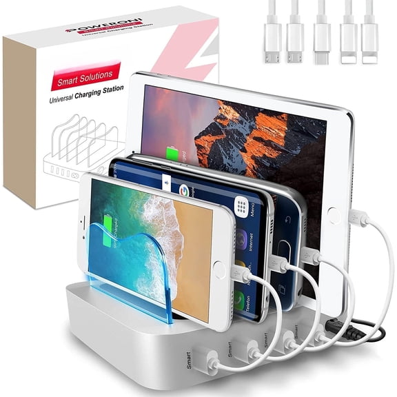 4 Port  Station -   Dock for Multiple Devices  - Multi Device   Station - Compatible with  , , , and Tablet -  Rack