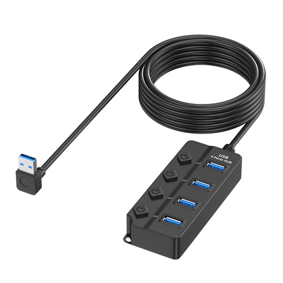 4 Port USB 2.0 Adapter USB Power Splitter With Individual Switches For And Laptop Accessories