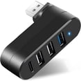 thumbnail image 1 of 4-Port USB 3.0 Hub [90°/180° Degree Rotatable], USB Splitter with 3 USB Ports & 1 USB C Power/Data Port, USB Extender for Laptop, Car,Surface go,Mac Pro, iMac, MacBook Air, MacBook Pro, MacBook and Mo, 1 of 7