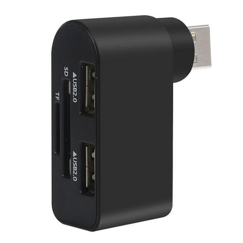 4-Port USB 3.0 Hub [90/180 Rotatable], USB Splitter with 3 USB Ports & 1 USB C Power/Data Port, USB Extender for Laptops, Cars,