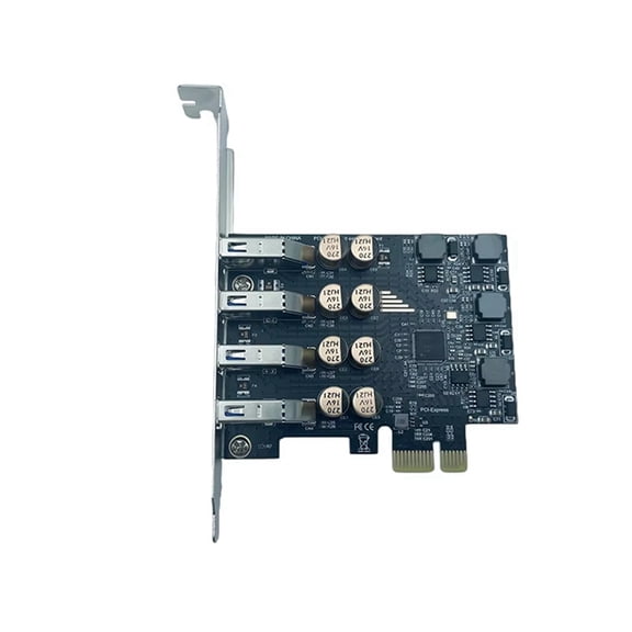 4 Port USB 3.0 PCIE Expansion Card Riser PCI Express X1 to 4-Port USB3.0 Adapter 5Gb USB HUB Controller for Desktop