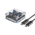 thumbnail image 1 of 4-Port USB C HUB 3.0, ORICO USB Splitter for Laptop with 1.6ft Cable, Multi USB Port Expander, Fast Data Transfer Compatible with Mac OS 10.X and Above, Linux, Android-Transparent, 1 of 10