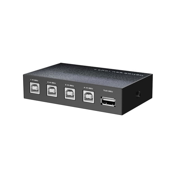 4 Port USB Exchange Box Ready to use Metal Housing Supports 4 Computers or 1 Sharing Multiple Peripherals