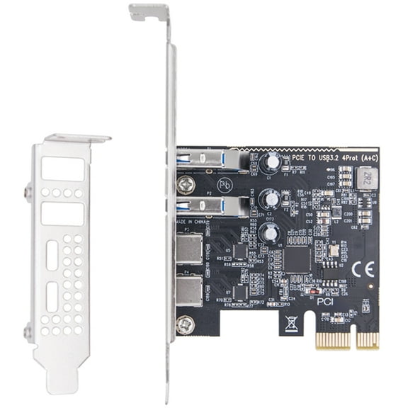 4 Port USB Expansion Card 2x Type C 2x TypeA PCIe Interfaces 10Gbps Transfer Speeds Computer Hardware Upgrades
