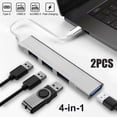 thumbnail image 1 of 4-Port USB Hub 3.0, EEEkit 5Gbps High-Speed USB 3.0 Type C Splitter for Laptop, Portable USB Hub Compatible with iMac Pro, MacBook Air, Mac Mini/Pro, Surface Pro, PC, USB Flash Drive, Mobile HDD-2Pcs, 1 of 8