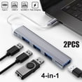 thumbnail image 1 of 4-Port USB Hub 3.0, EEEkit 5Gbps High-Speed USB 3.0 Type C Splitter for Laptop, Portable USB Hub Compatible with iMac Pro, MacBook Air, Mac Mini/Pro, Surface Pro, PC, USB Flash Drive, Mobile HDD-2Pcs, 1 of 9