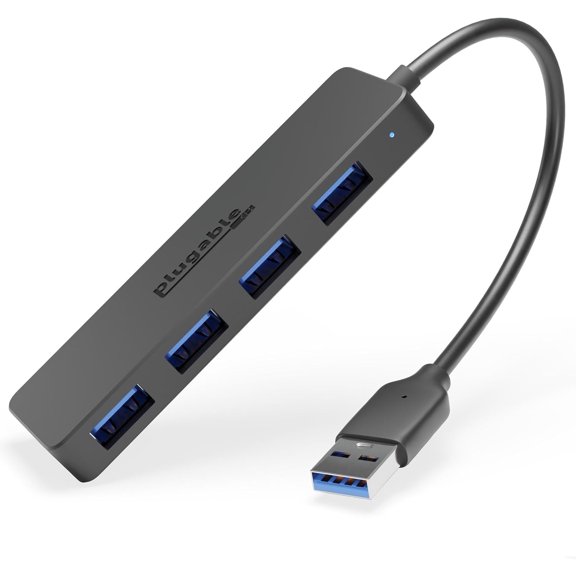 4 Port USB Hub 3.0, Splitter for Laptop, Compatible with Windows, Surface Pro, PC, Chromebook, Linux, Android, Charging Not Supported