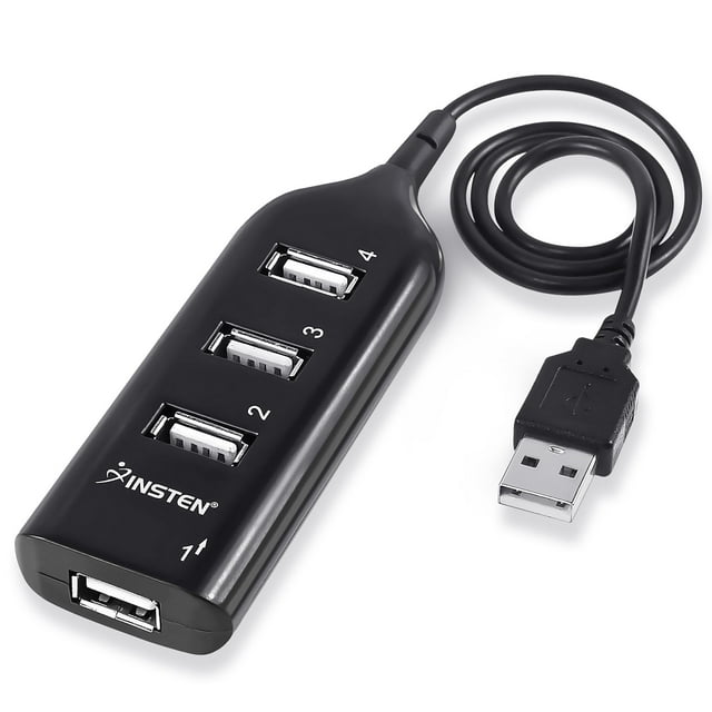 4 Port USB Hub Expander for Laptop PC Computer, External Multi 2.0 Splitter Extender for MacBook Pro 2015 & Air 2017 with Cable Cord, 1