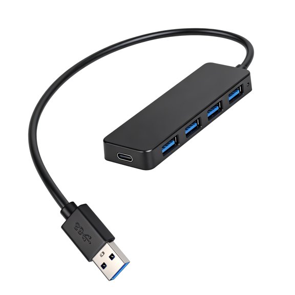 4-Port USB Hub,USB 3.0 Hub Splitter Ultra-Slim, Portable USB Adapter Mini Multiport Expander for Desktop, Laptop, Xbox, Flash Drive, HDD, Console, Printer, PC, Keyboards, HP, Dell