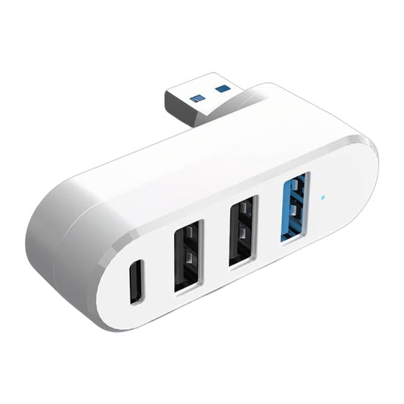 4 Port USB Hubs USB Splitter Powered Data Port 180° Degree Rotatable USB Extender for Keyboards Laptop Printer