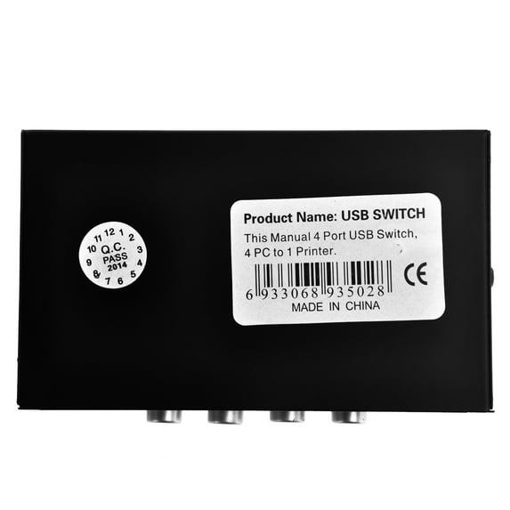 Portable 4 Port USB 2.0 Sharing for Printer Scanner Other USB Devices Black