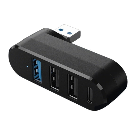 4 Port USB Splitter Extender Multiport Adapter with 3 USB Port & 1 USB C Powered Data Port for Laptop Car Desktop