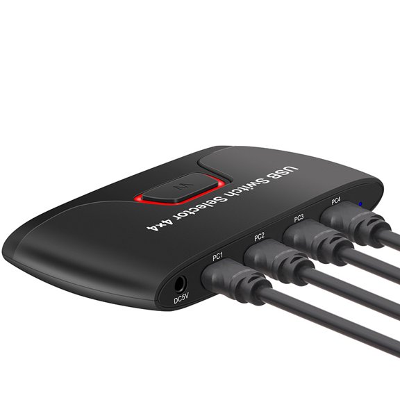 4-Port USB Switch - Share Devices Between 4 Computers
