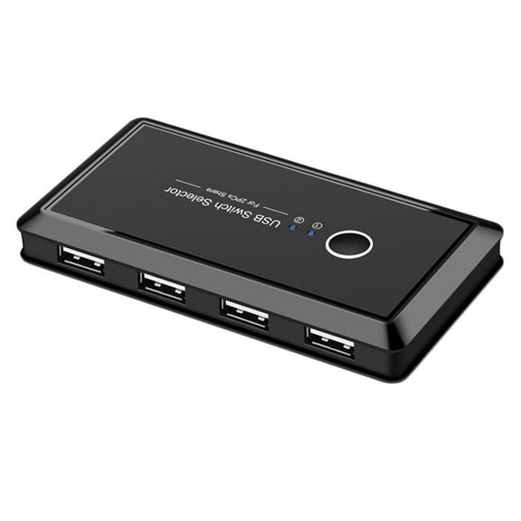 4 Port USB Switch for Printer, Scanner, Mouse, Keyboard & USB Drive - Black