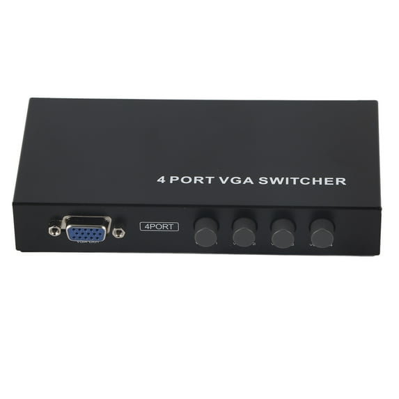 4-Port VGA Switcher SVGA Monitor Sharing Switch Box 4-in-1-out for Connecting Multiple PCs to a Single LCD or TV Monitor