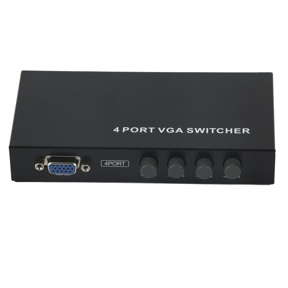 4-Port VGA Switcher SVGA Monitor Sharing Switch Box 4-in-1-out for Connecting Multiple PCs to a Single LCD or TV Monitor