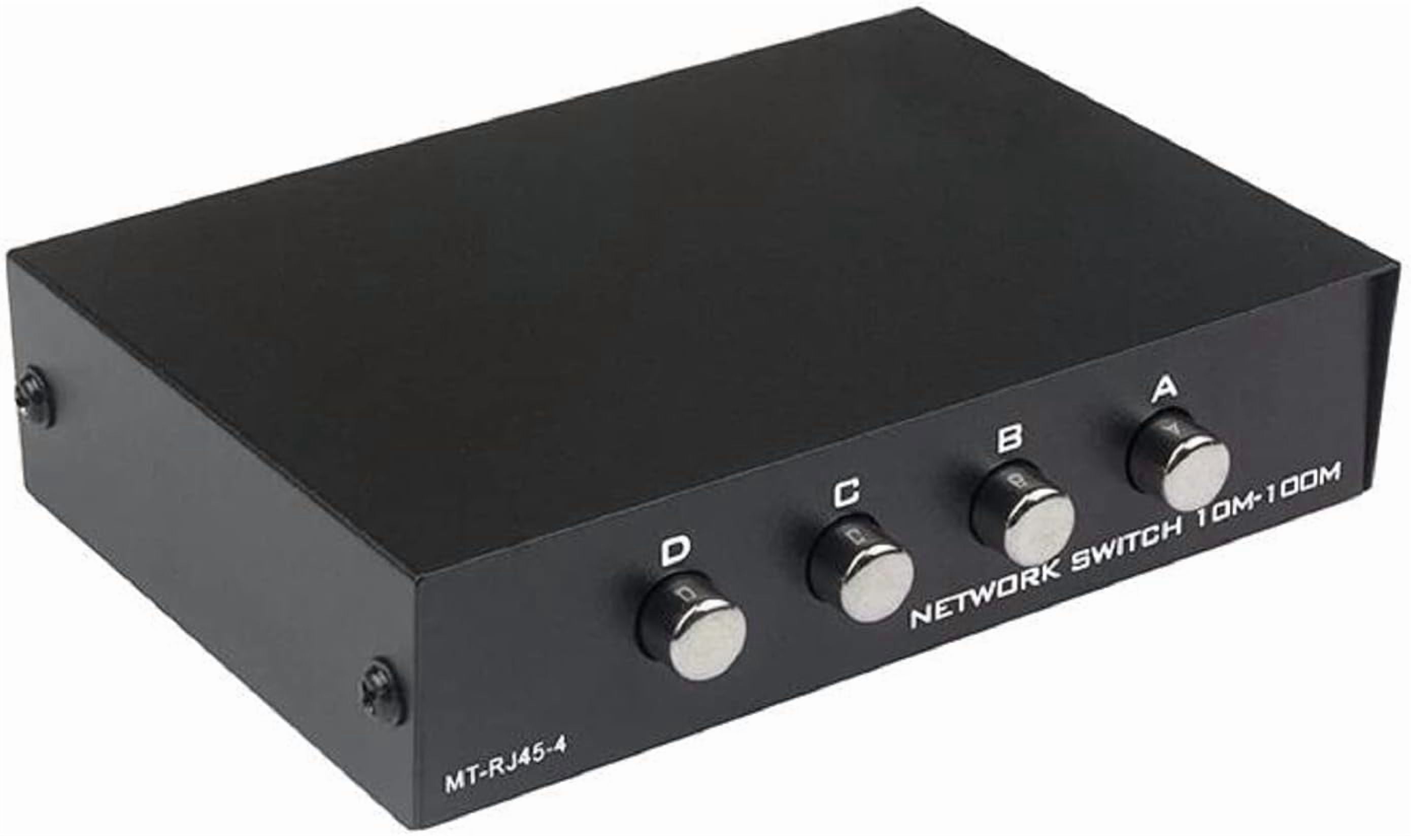 4 Port Way 8P8C RJ45 Network Ethernet Splitter Manual ABCD Sharing Switch Box,4 Ports Network Switch Splitter Selector Hub 4-in 1-Out or 1-in 4-Out