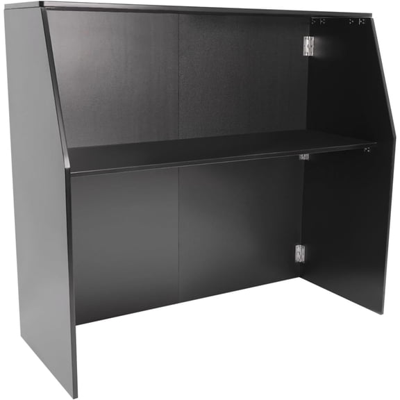 4' Portable Folding Event Bar with Shelves, Mobile Laminate Bartender Station for Parties and Events - Black