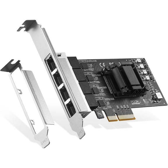 4 Ports 2.5G PCIe Network Card, RTL8125B LAN Controller, 2500/1000/100Mbps RJ45 Ethernet NIC Adapter, Support PXE for Windows/Linux