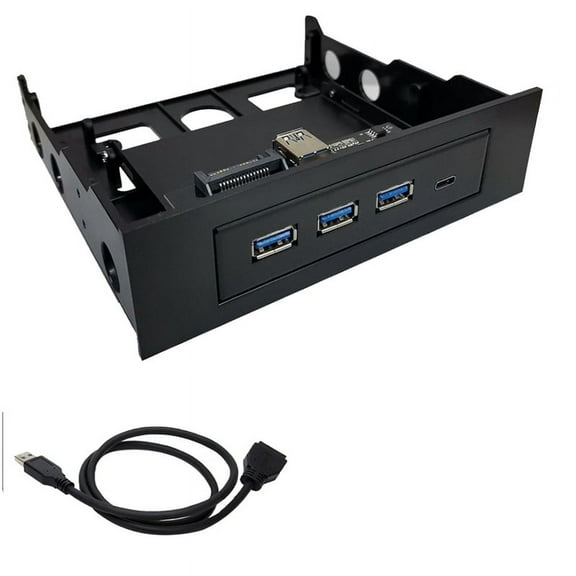 4 Ports Front Panel Hub 6Gbps Internal Metal USB Hub with USB-Cand3 USB 3.0 Ports Computer Optical Drive Front Panel